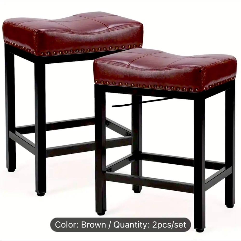 PU Leather saddle barstools